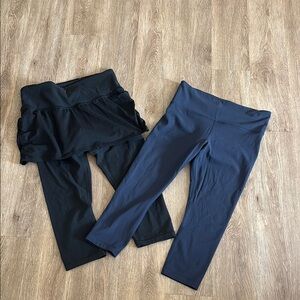 Athleta Navy Elation Leggings only- black leggings with skirt sold